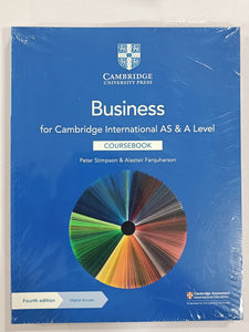 Business For Cambridge International AS & A Level Course Book 4th Edition Digital Access