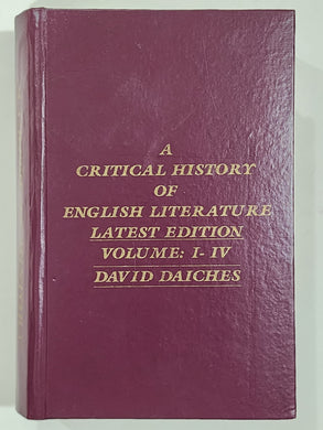 A Critical History of English Literature Volume 1 to 4 By David Daiches